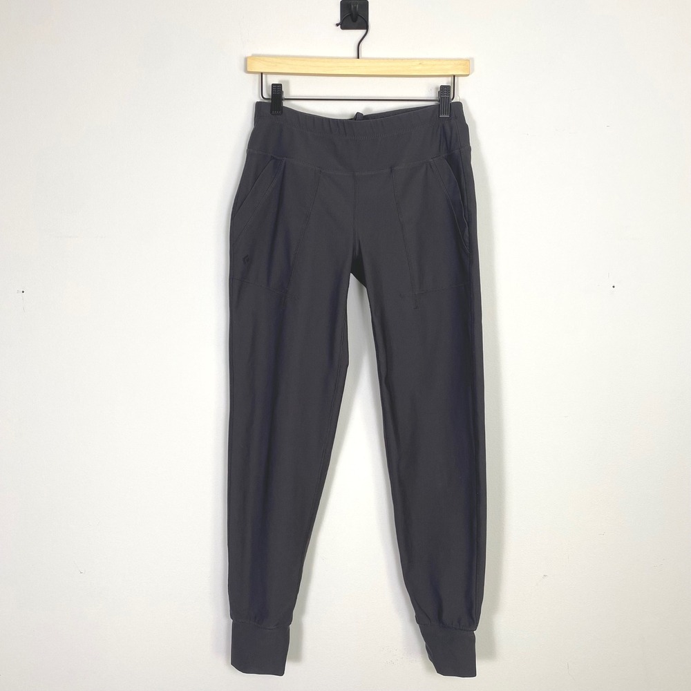 Black Diamond Womens Jogger Pants Small Black‎ Elastic Waist Pockets Athleisure